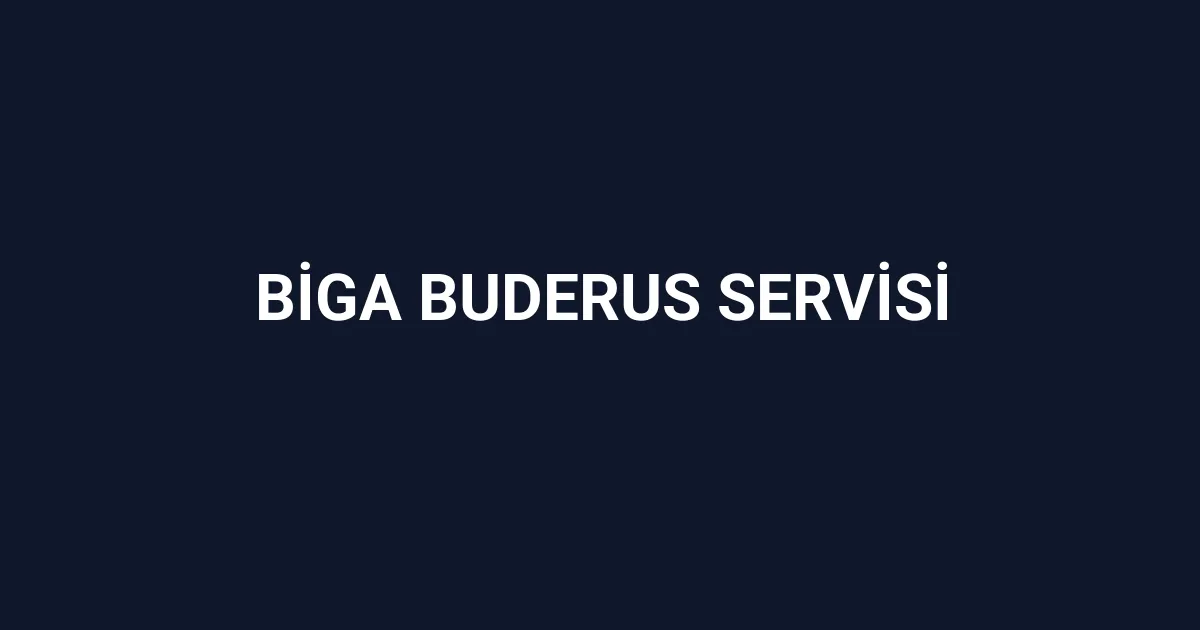 Biga Buderus Servisi
